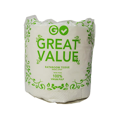 Great Value Bathroom Tissue Solo Pack 150 Pulls 2 Ply