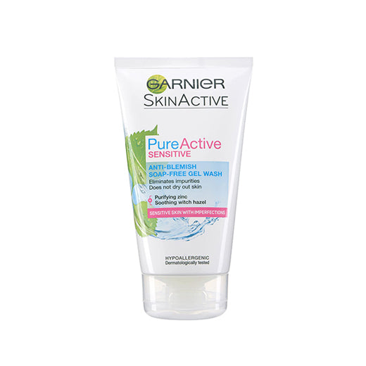 Garnier Skinactive Pureactive Sensitive Anti-Blemish Gentle Gel Wash 150mL