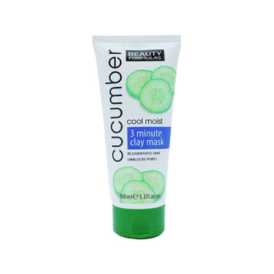 Beauty Formulas Cucumber Cool Moist 3 Minute Clay mask Rejuvenates Skin 100mL