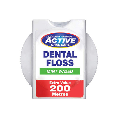 Beauty Formulas Active Oral Care Dental Floss Mint Waxed 200 meter